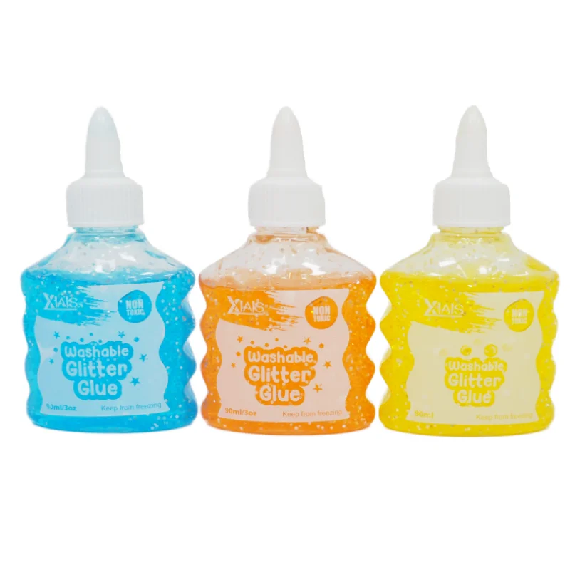 Xiais 90ml Creative Handmade DIY Liquid Glitter Glue Unique Handmade Glitter Glue