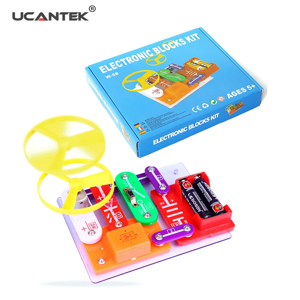 W-58 Electrical Circuit Blocks DIY Electronic Circuit STEM Educational Toys Kids Learning Assembling Building Blocks For Kids