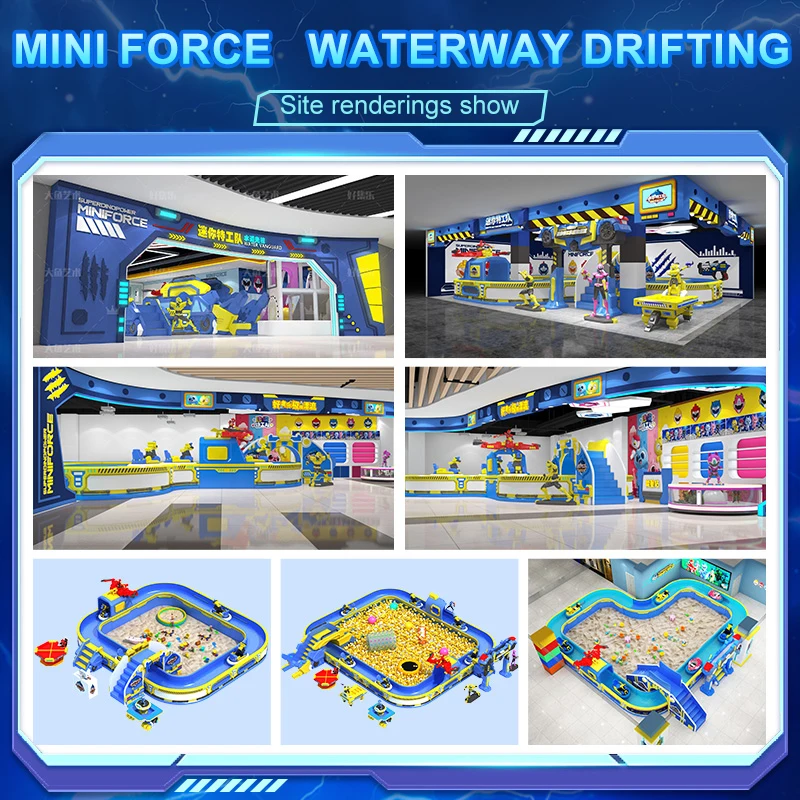 HAOJILE Indoor Water Park Amusement Equipment Kids Drifting Waterway Play Machine Slide Outdoor Water Park Project