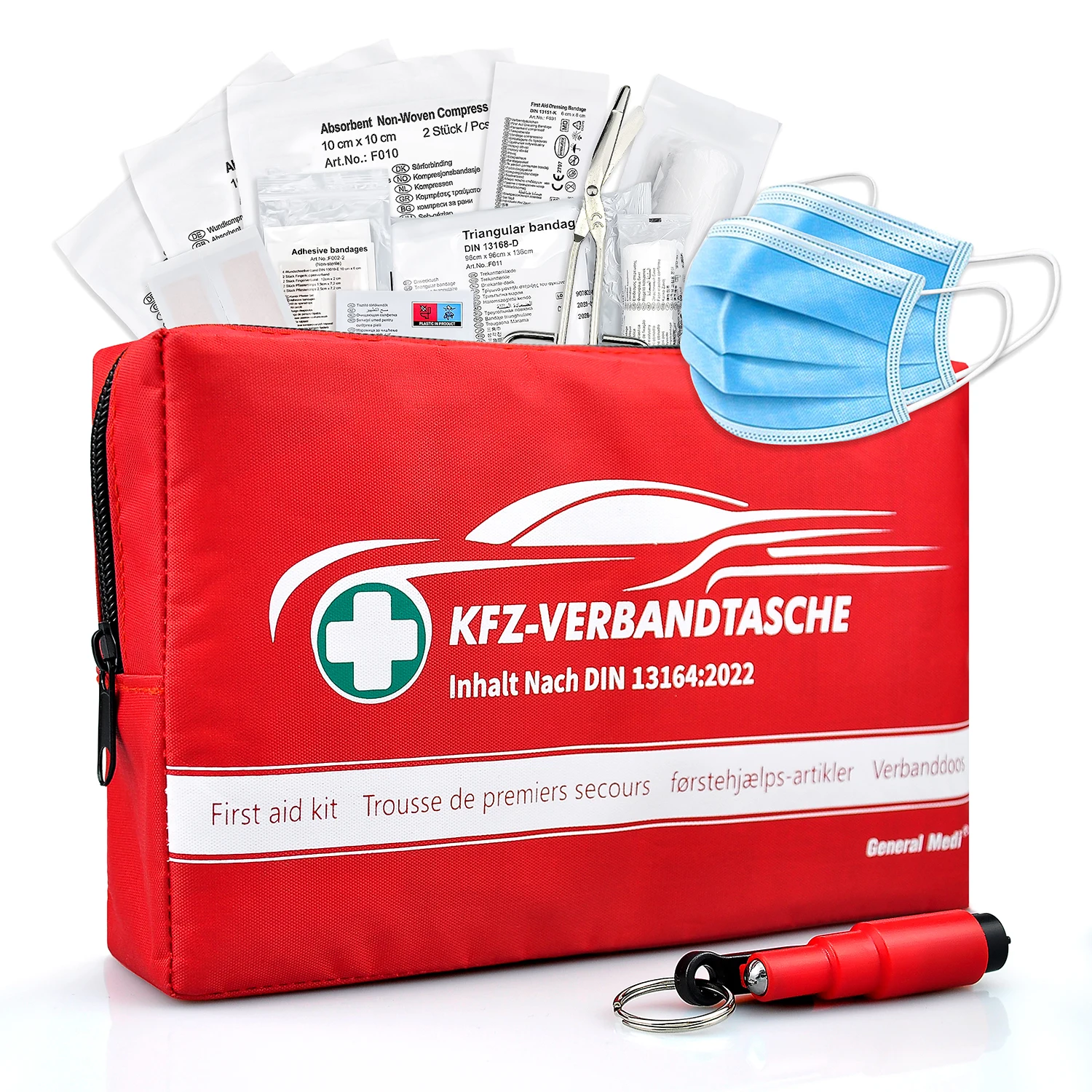 DIN13164  Car First Aid Kit Car Emergency Rescue Kit Wholesale Roadside Emergency Tool Kit