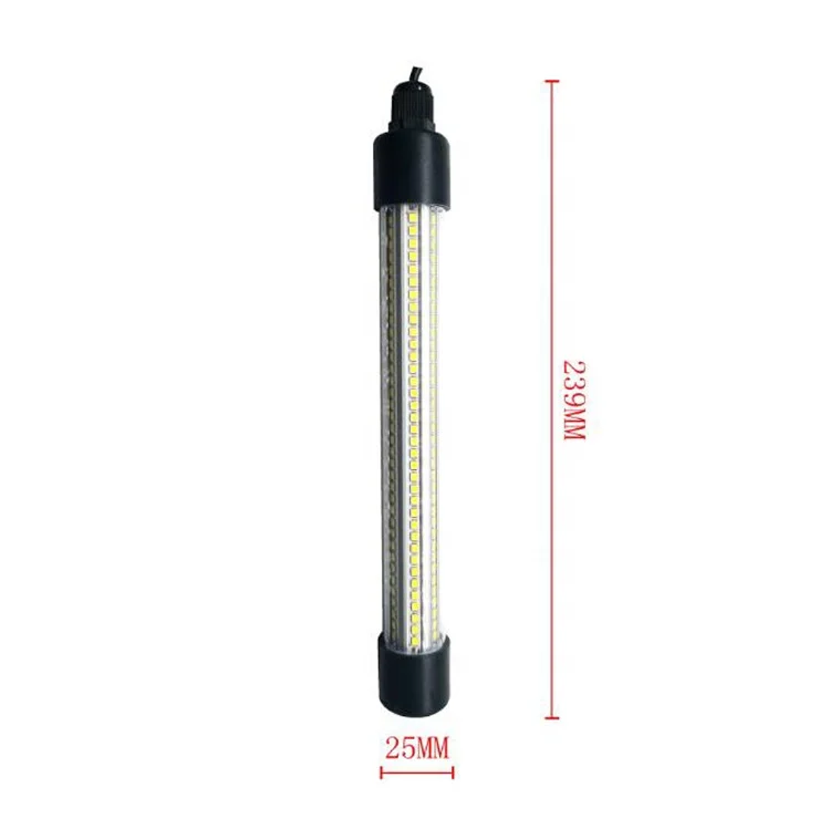 Submersible Fish Finder Underwater Lure Bait Light Night Boat Fishing Attracting Lamp Pool Light 12V 20W 216 LED Tube Light