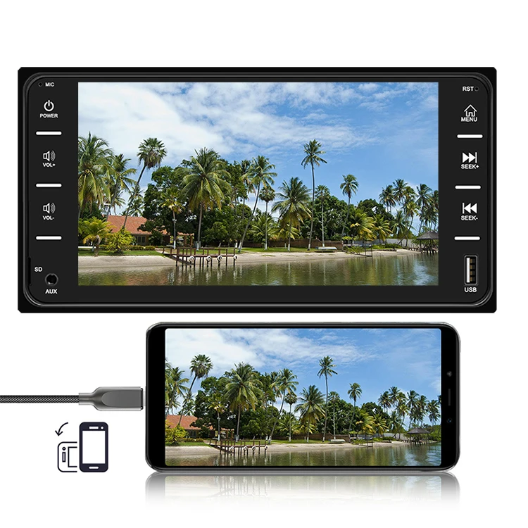 7 inch 2 dinBT mirror link usb universal car mp5 radio for Toyota corolla