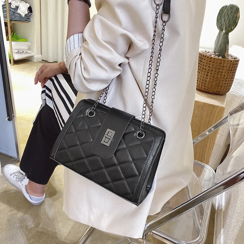 Luxury Handbags For Women 2024 Ladies Hand Bags Custom Designer Handbag Simple Rhombus Thread Retro Messenger Bag