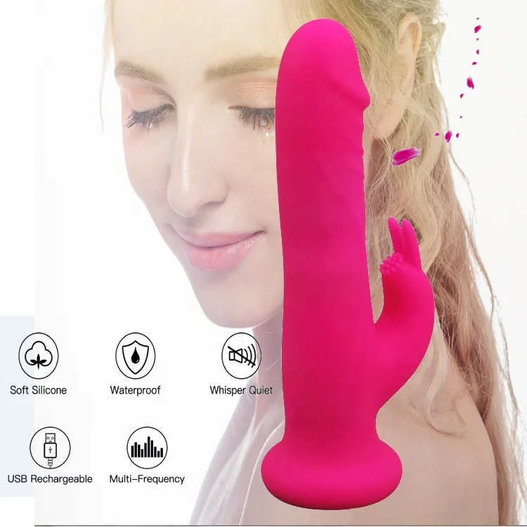 
Rotating Rabbit Dildo Vibrator Liquid Silicone Dildo Vibrator Adult Sex Toy for Female Masturbator Clitoris Vaginia Orgasm 