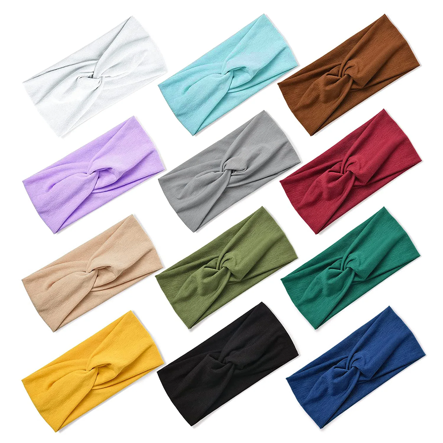 CHENGHE Wholesale Multiple Colors Elastic Sports Headband For Women Yoga Workout Running Sweat Cross Twisted Knotted Headband