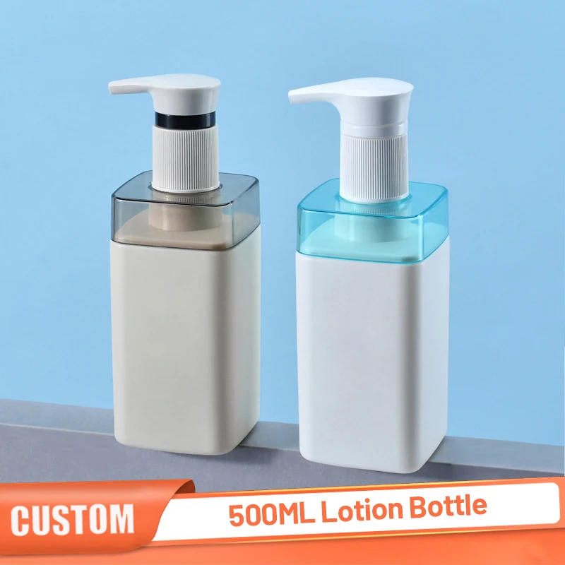 Hand Body Wash Liquid Soap Empty Square Body Lotion Bottle Packaging 500 ml