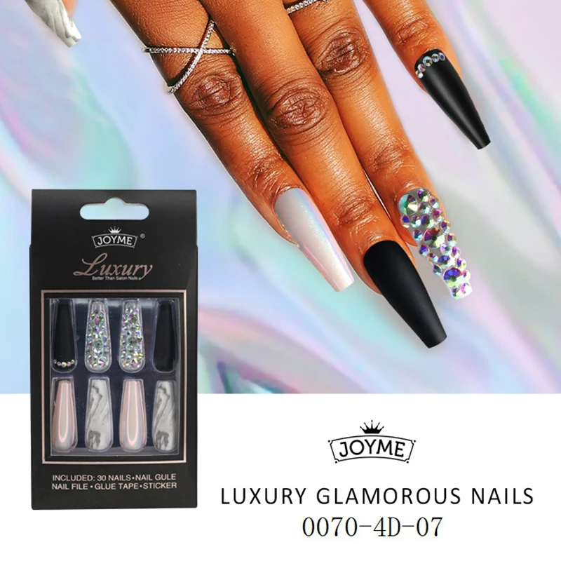 Handmade french artificial fingernails fale nails press designs artificial fingernails pack