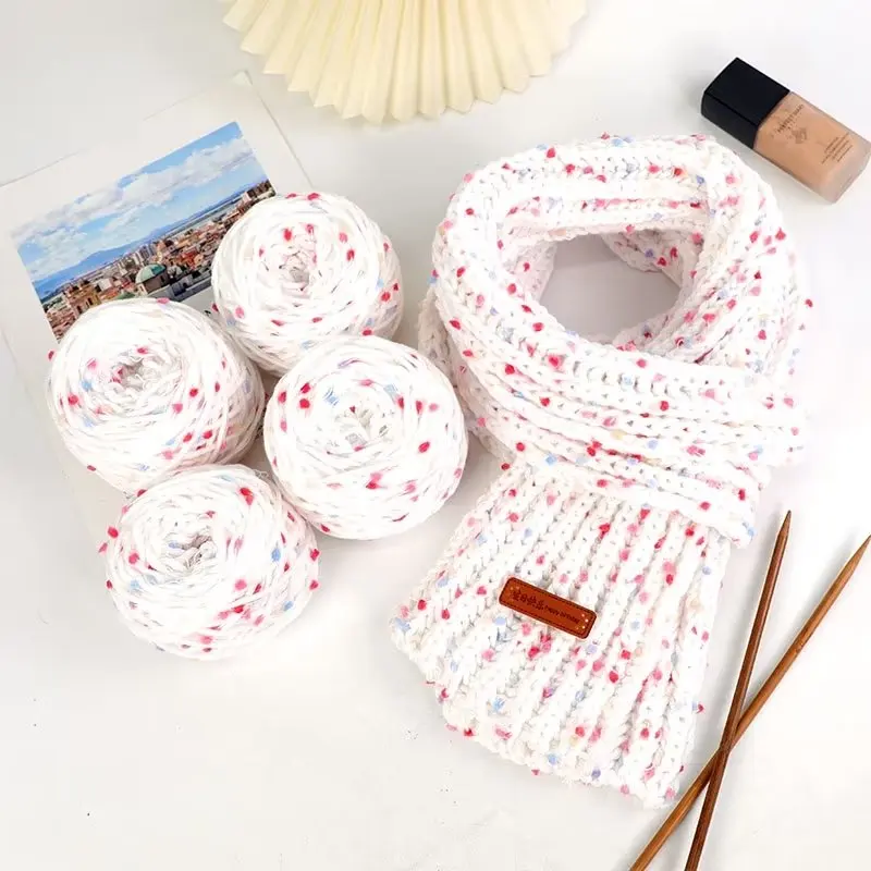 Rainbow bean yarn handmade diy scarf material bag thick soft lover cotton yarn