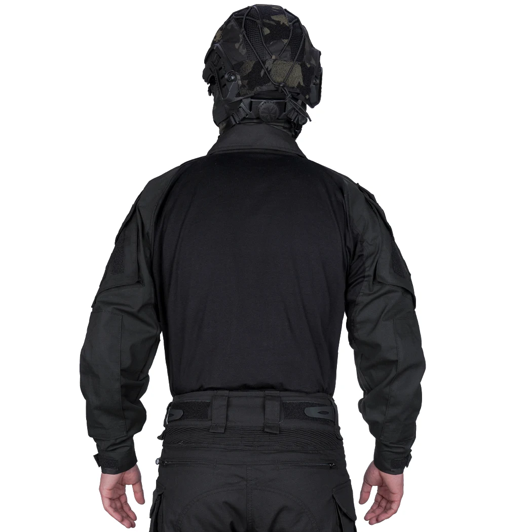 IDOGEAR Men Rapid Assault Black Tactical Top Long Sleeve Shirt Combat Clothing G3 Combat Shirts with Elbow Pads