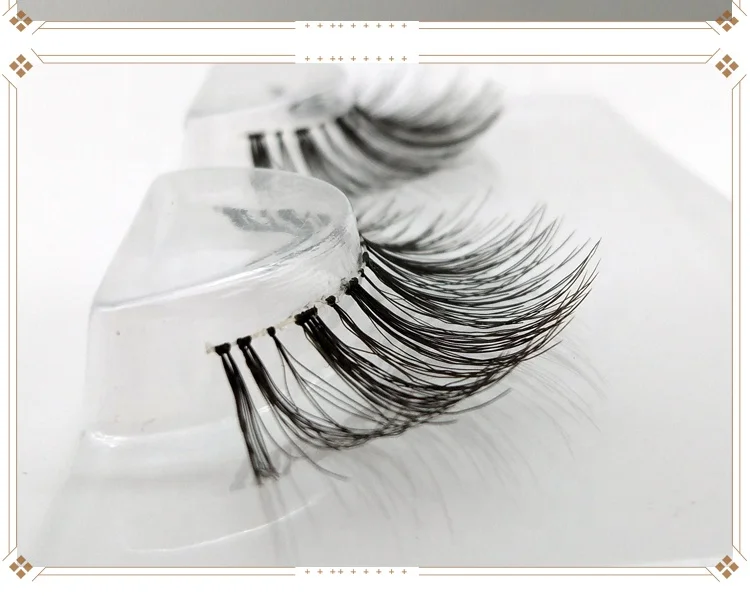 Wholesale hand made false eyelashes human hair lashes private label eyelash