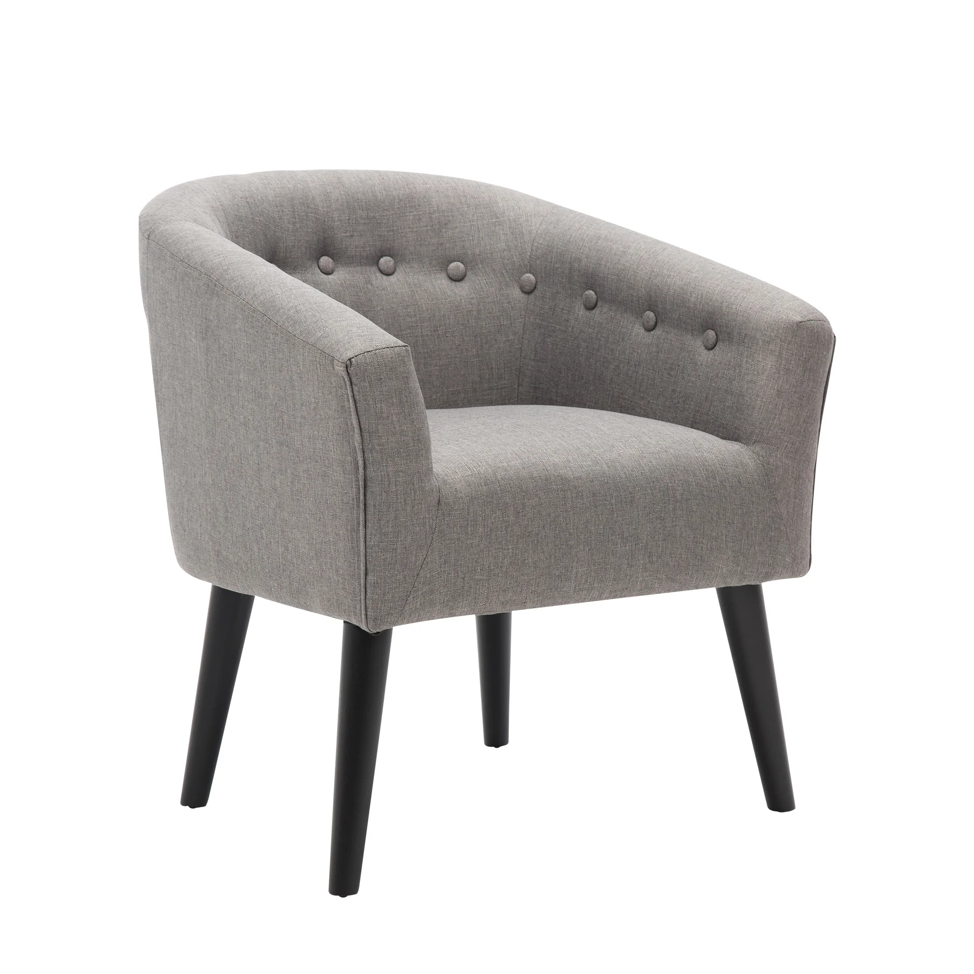 
Round Back Fabric Upholstery Dining chair with Button Tufting, Leisure Chair, 2PCS 