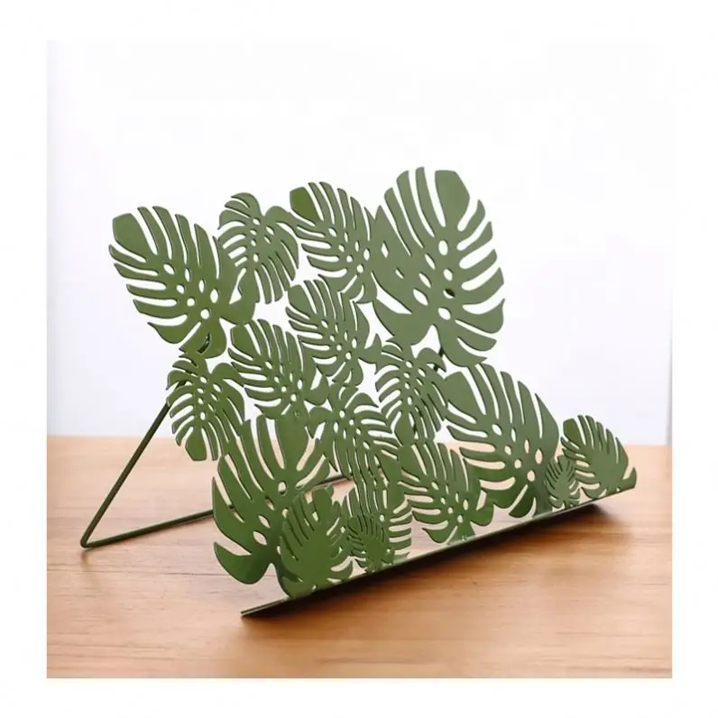 2019 Spring Series Custom Green Leaf Design Metal Display Book Rack/ Book Stand Shelf For Reading