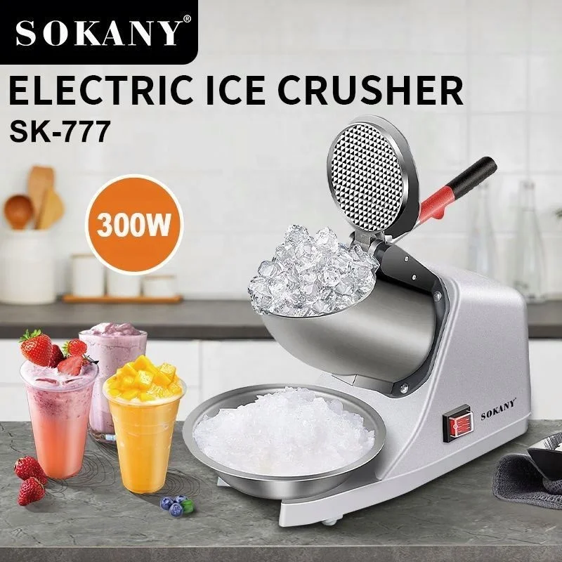 Factory Wholesale Large Capacity 300W Semi-automatic Electric Ice Crusher Machine