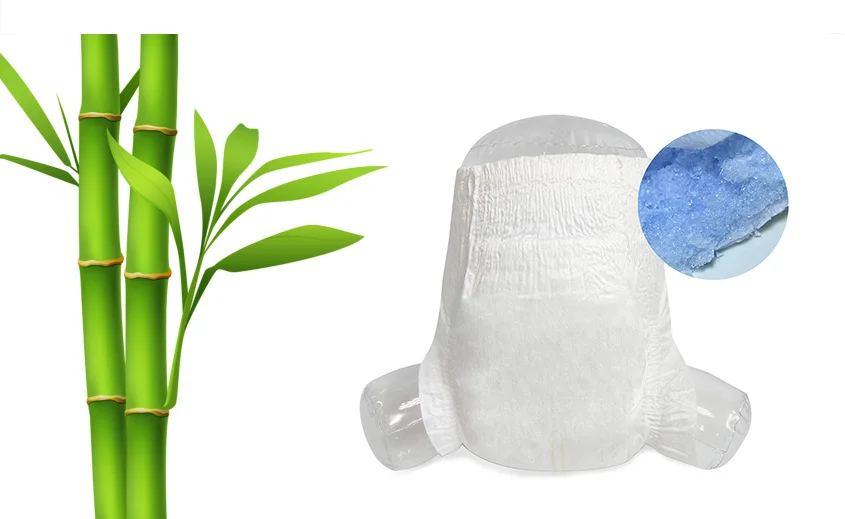 Оптовая продажа 100% экологически чистый гипоаллергенный одноразовый детский биоразлагаемый подгузник из бамбука