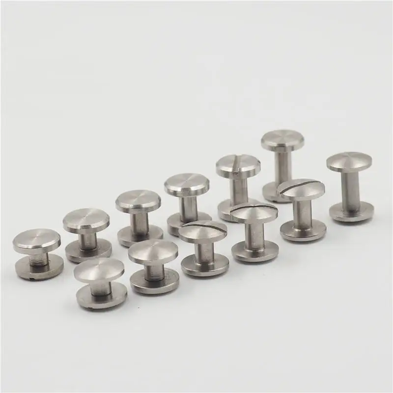 304/316 M3 slotted knurled book binding post connecting chicago screw Stainless steel flat chicago screw for leather