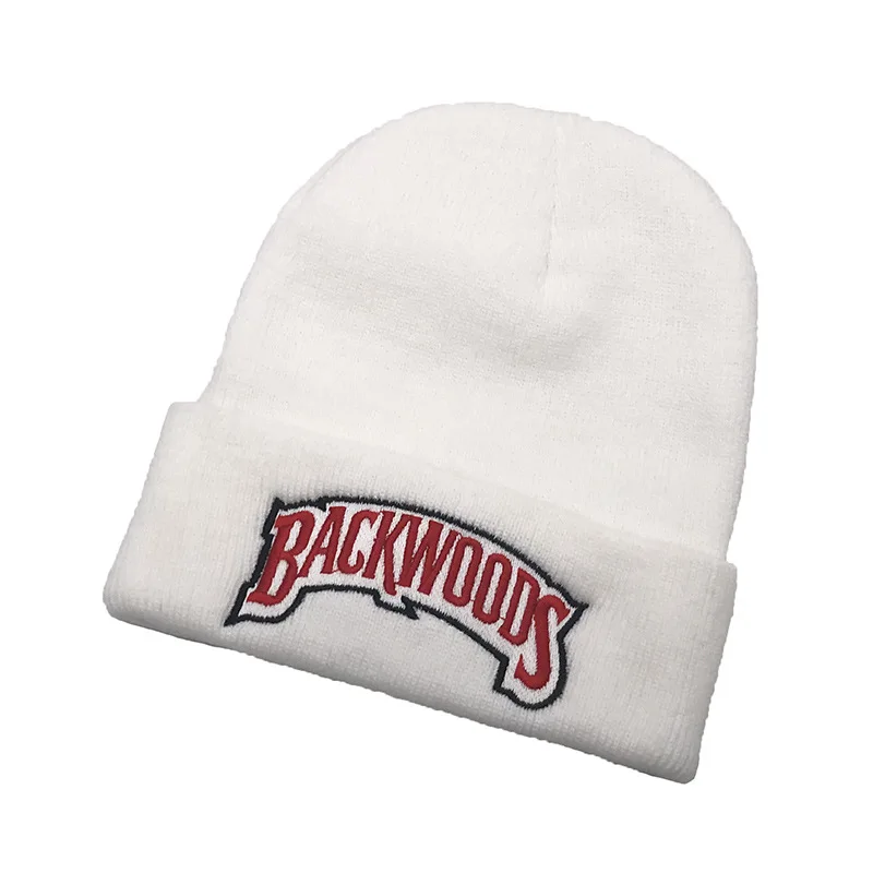 
2021 New Fashion Hip Hop Backwoods Knitting Black White Winter Beanie Hat For Men And Women 