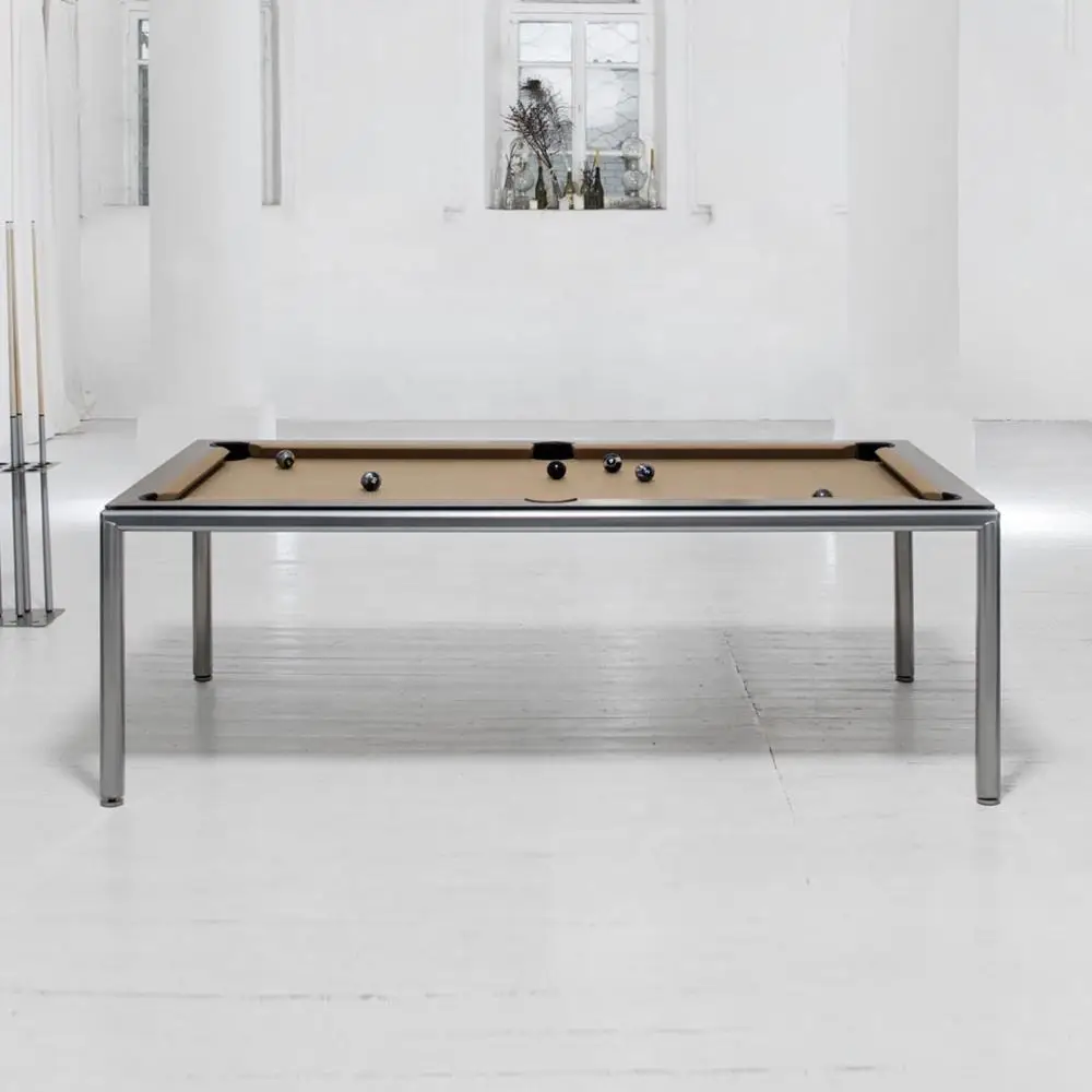 2023 New Design High end Home 2-in-1 Dining Table and Billiards Table 6ft 7ft 8ft Stainless Steel Billiards Table for Sale