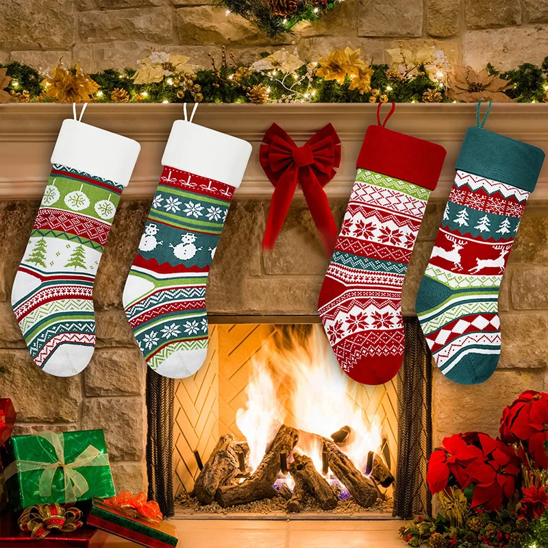 Home Decor Party Supplies Christmas Decorations Stockings Candy Wool Gift Bag Holiday Supplies Christmas Tree Decorations