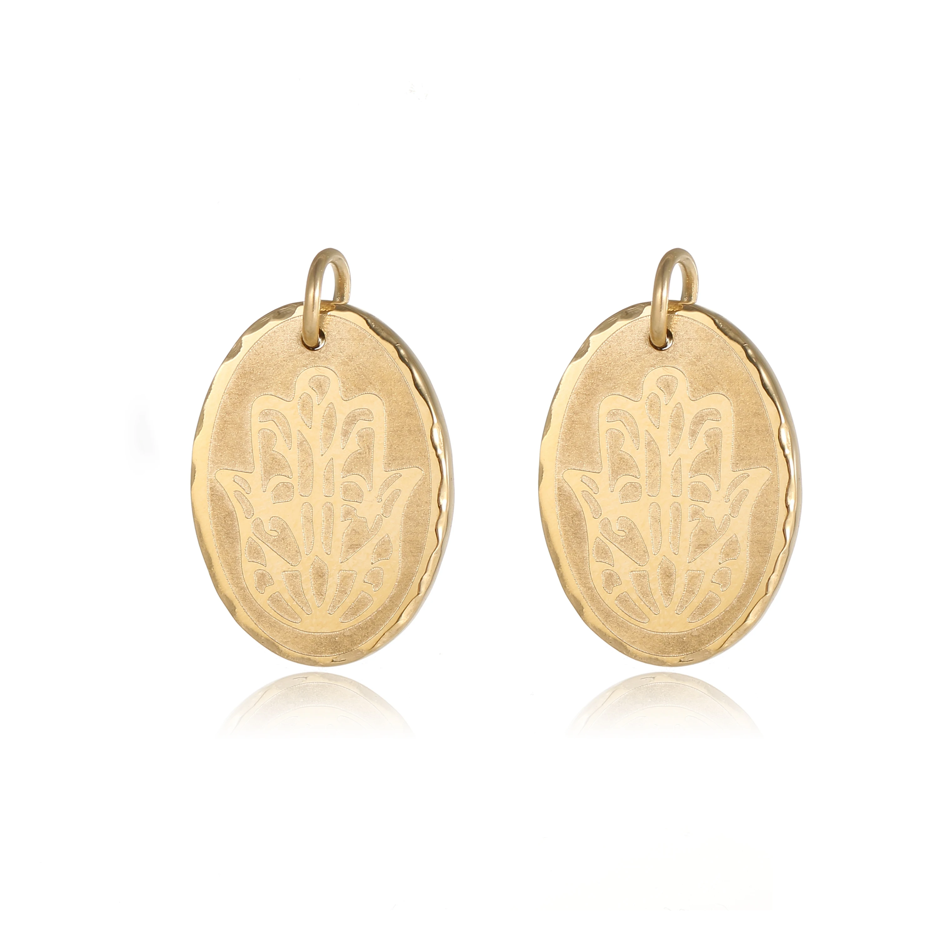 2021 Female Stainless Steel Palm Enamel Necklace Custom Photo Pendant Kids Bracelet Charms