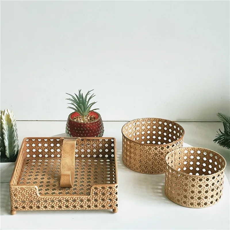 Tissue Box Napkin Holder Plexiglass Tissue Holder Wholesale Custom Printed Square Rattan Like Napkin Holder Centerpiece