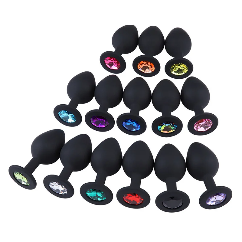 Adult-Sex-Toy-Wholesale Crystal Jeweled Anal Butt Plug Silicon Sex Toys Anal For Gay And Adult