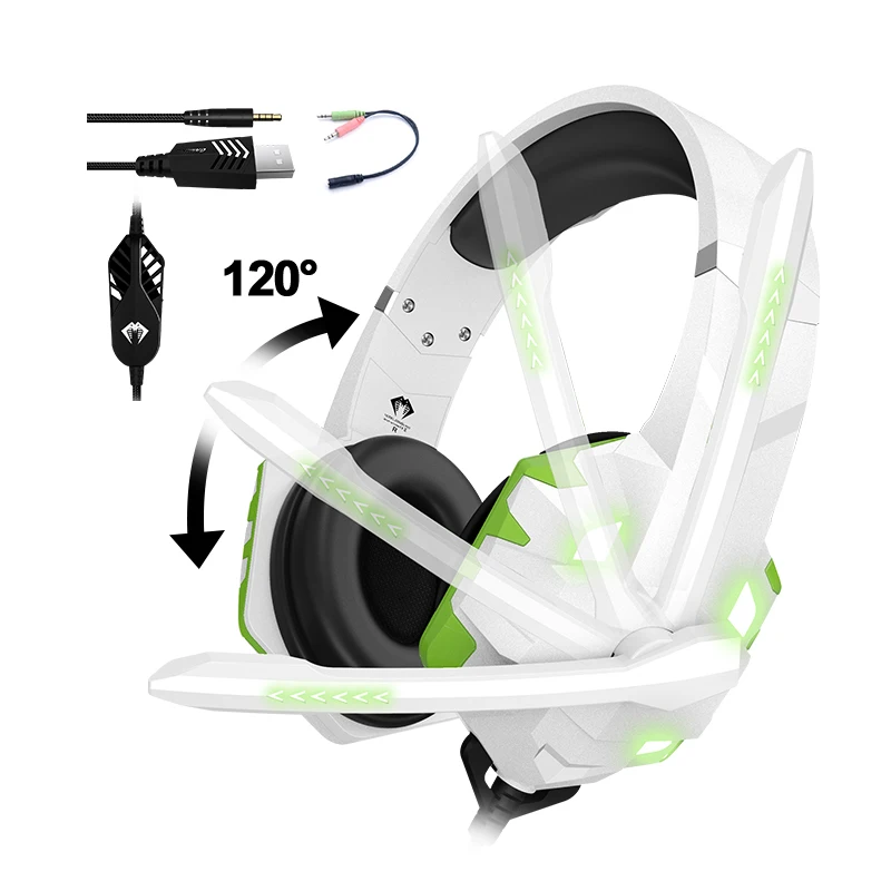 Free Sample Audifonos Gamer 7.1 Onikuma Headphones G9000 MAX Gaming Headset With LED Mic For PC Xbox One