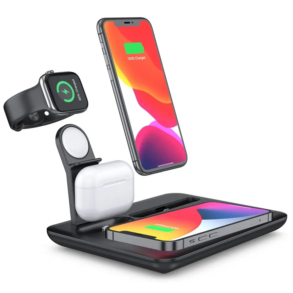 Light All In One 5 in 1 Fast Charging 15 W Portable Mobile Phone Wireless Charger For iPhone Apple Erd Iwatch