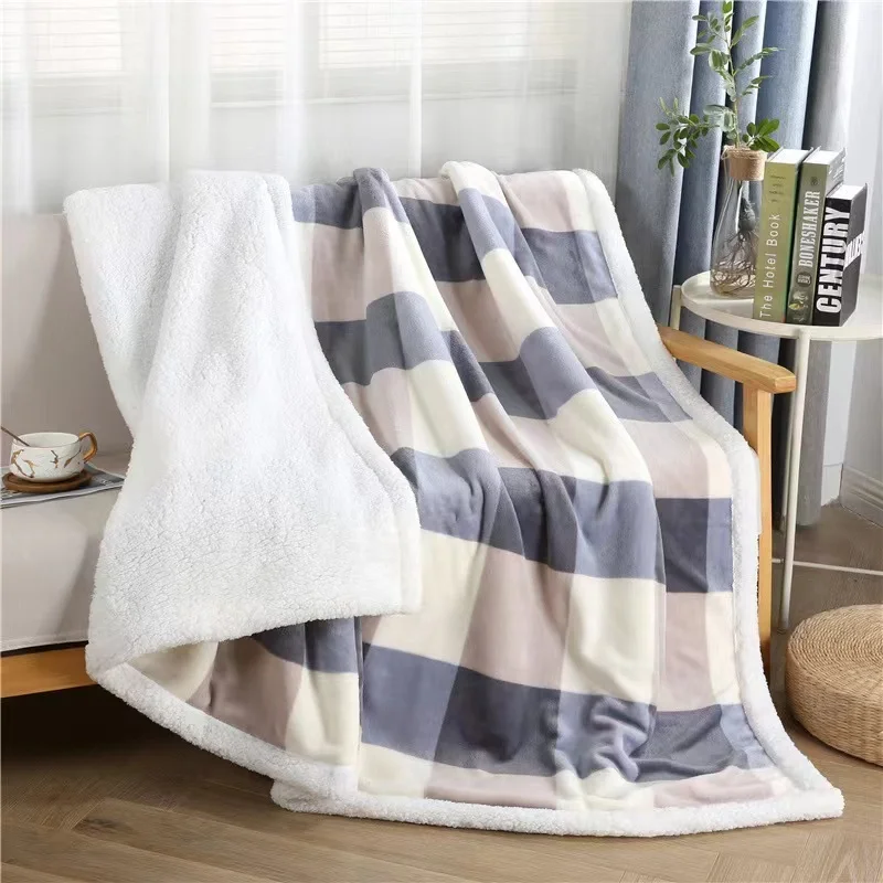 Jize and Coral Sherpa Fleece Blanket Print Custom 3D Square Christmas Gifts Soft Warm Flannel Custom Packing 100% Polyester