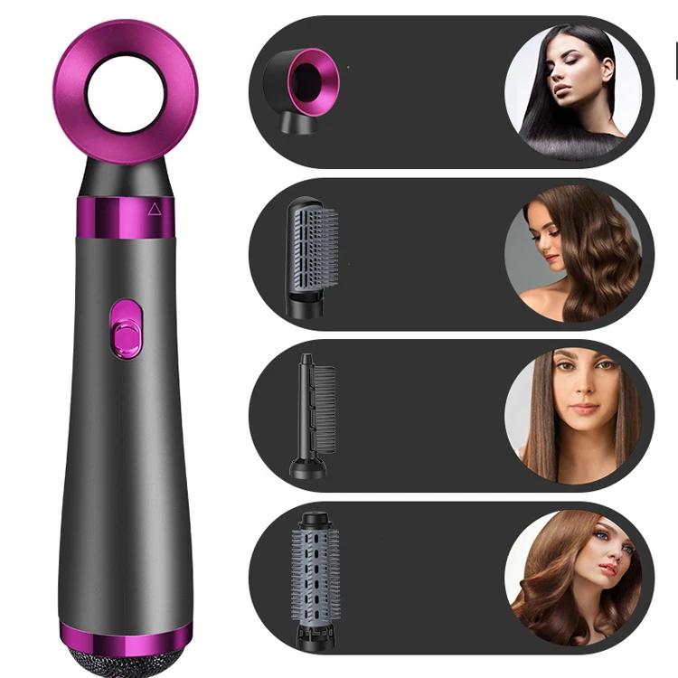 Multifunctional negative ion one-step electric hair dryer Curling straightener tool 5 in 1 hot air brush