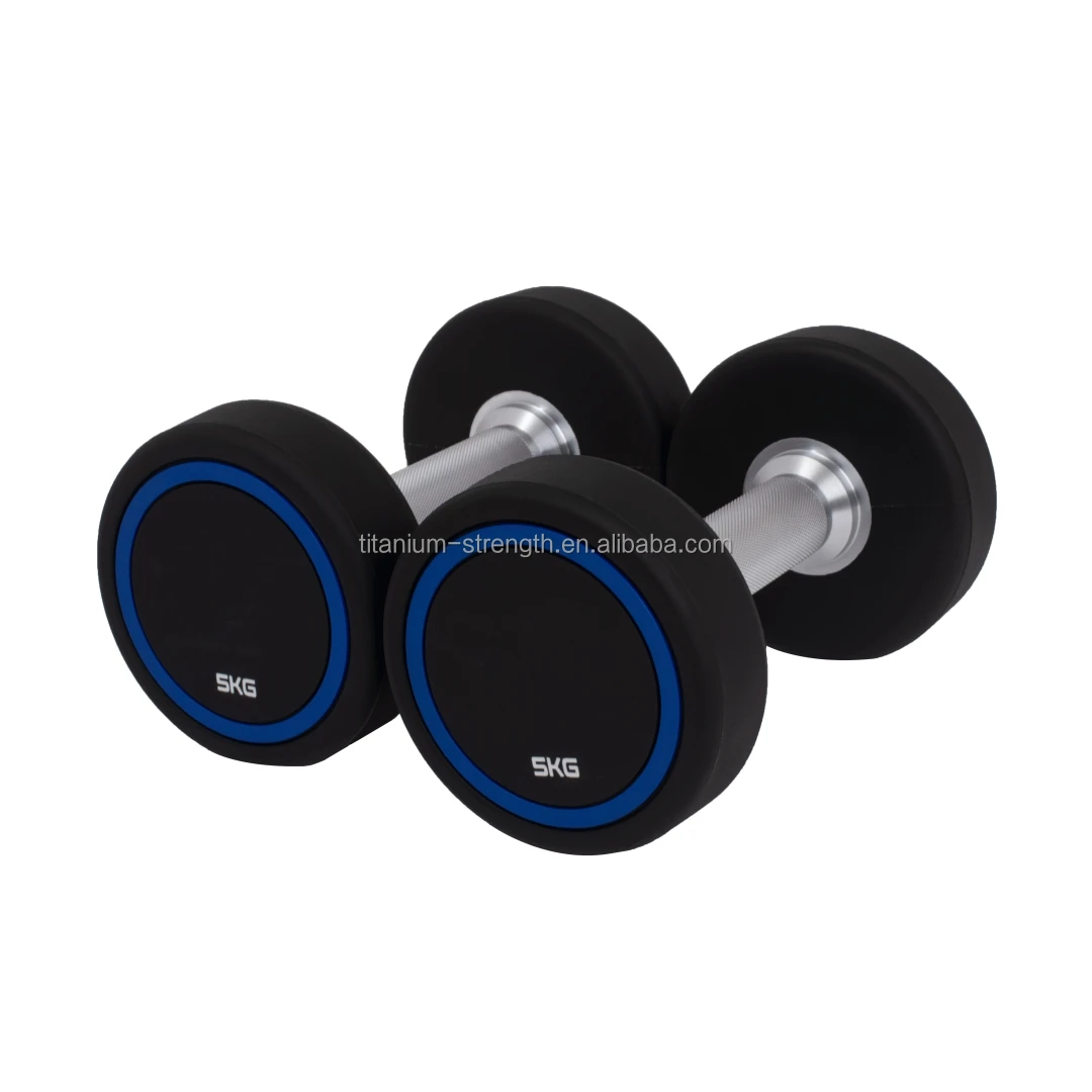 Cheap Wholesale 2.5~70kg Cheap Urethane Dumbbells Gym Exercise Fitness Weights Round Head CPU Dumbbells