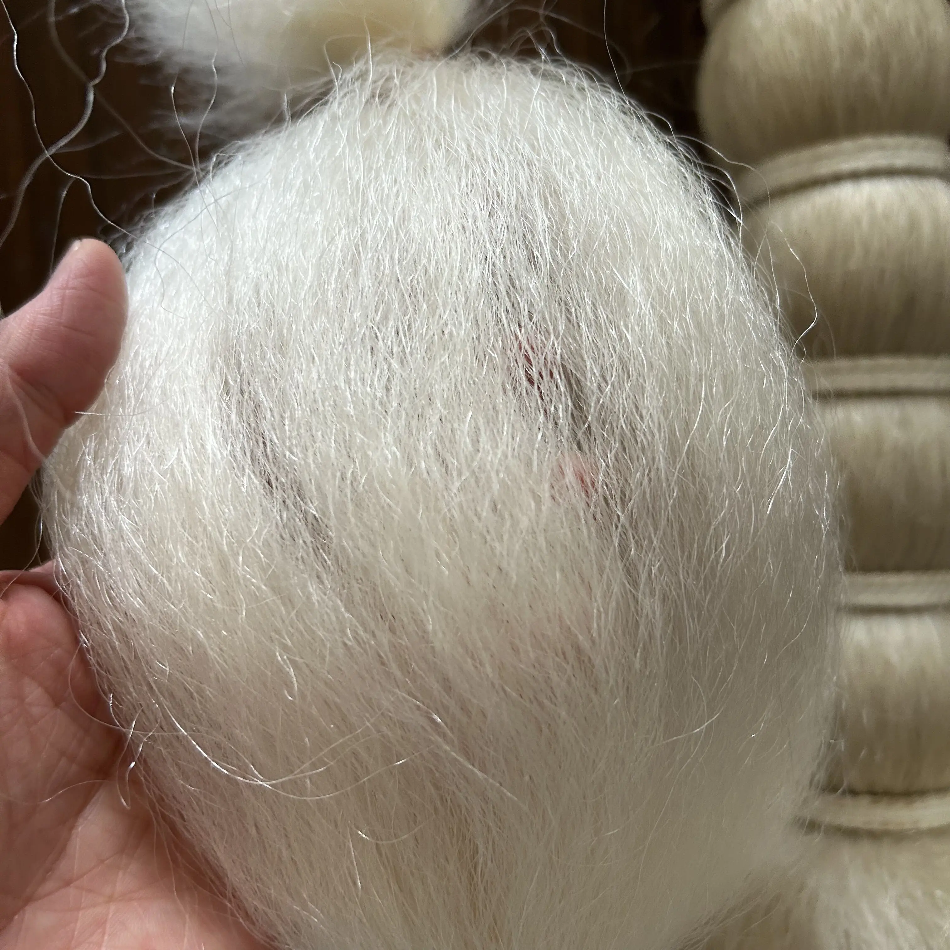 christmas Santa wig and beard yak hair bleached white hair customer wig