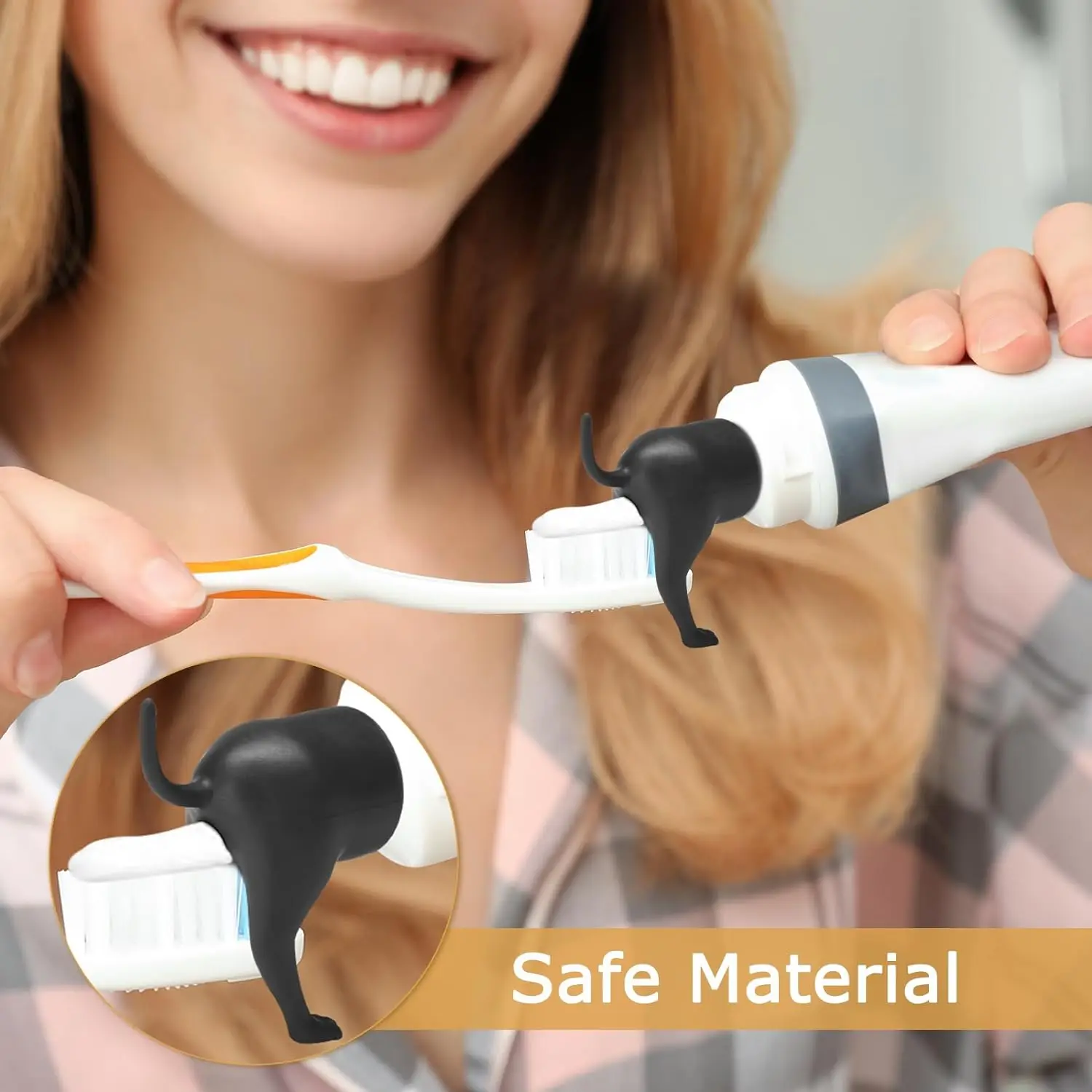 Silicone Dog Butt Toothpaste Topper Funny Puppy Pooping Creative Toothpaste Cat Toothpaste Dispenser Cap Pet Toothbrush Supplies