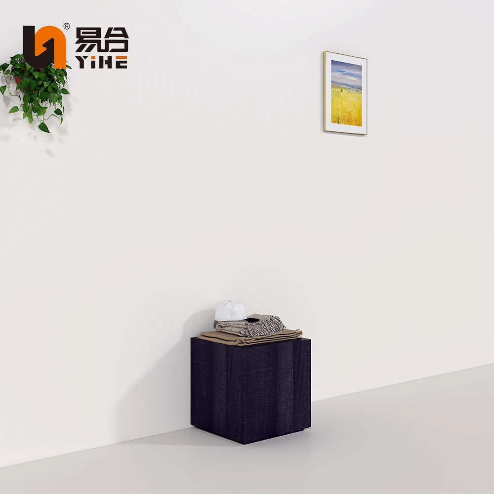 Customized clothing store mannequin black square mannequin fitting platform pedestal display table