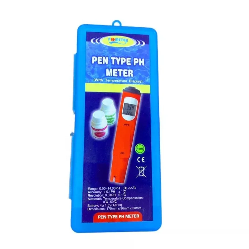 High Accuracy Pen Type PH Meter With Temperature Display water ph mete for swimming pool fish pond