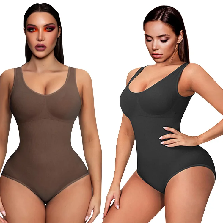 Factory Direct Tummy Control Bodysuit Round Neck  Sleeveless Women Brief Shapewear for Sexy Full Body Shaper Plus Size Slimming