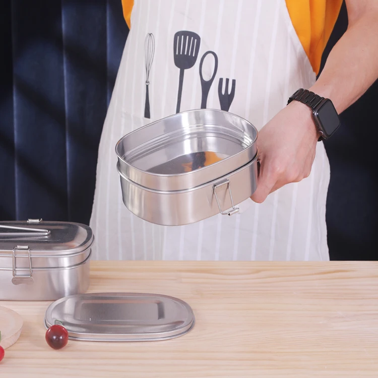 Leakproof metal food packing containers tiffin lunch box stainless steel food containers canteen lunch box