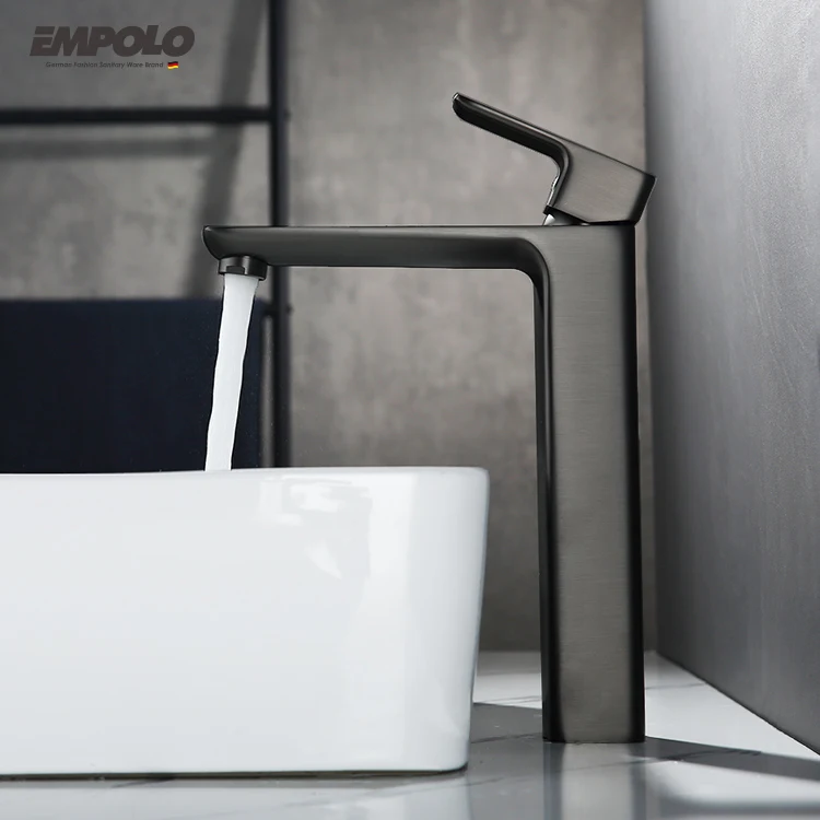 High Quality Modern Graphite cUPC Deck Mounted Brass High Basin Water Faucet Taps