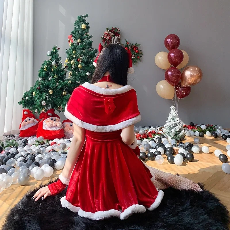 Christmas costumes Women Dress Cosplay Santa Claus suit Xmas Sexy Lady Winter Dress Bunny Girls Uniform dress up outfit 2024