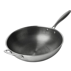201 China Induction Cooker Honeycomb Stainless Steel Wok