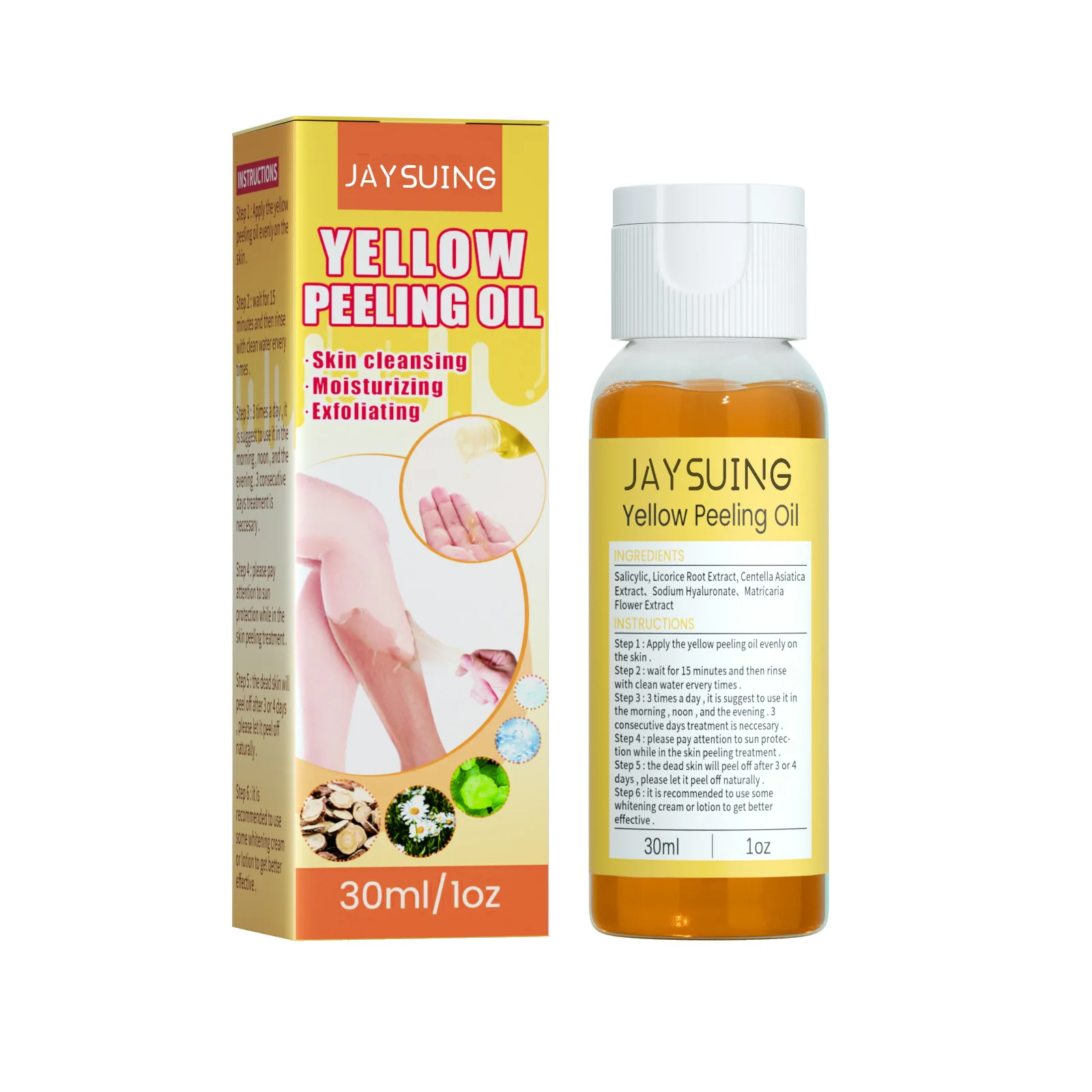 Extra Strength Yellow Peeling Oil Lightening Exfoliating,Body Yellow Peeling Oil Exfoliating Boay Care Oil for Body All Skin