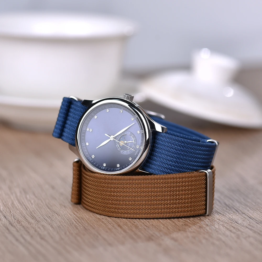 JUELONG Watch Strap 20mm 22mm Nylon Watch Strap Braid Ballistic Fabric Watch Band Ribbed Nylon Strap