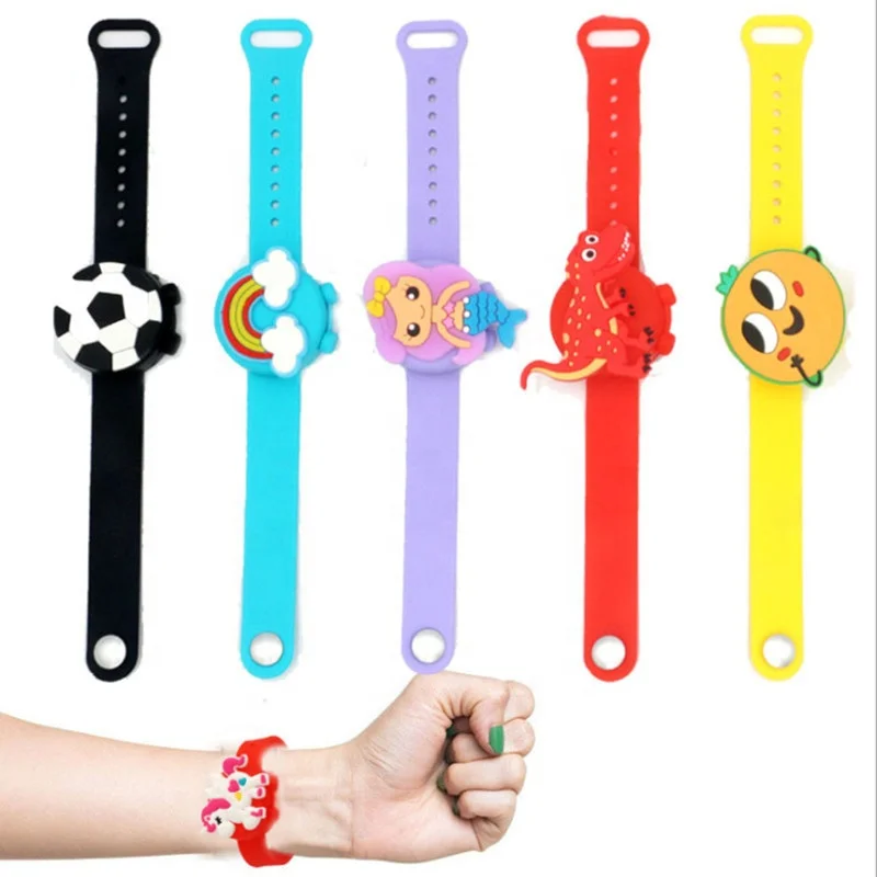 Mini Child Hand Sanitzer Wrist Sanitiser Bracelet Wristband  Design Kids Watch Cartoon hand sanitizer Silicone bracelet