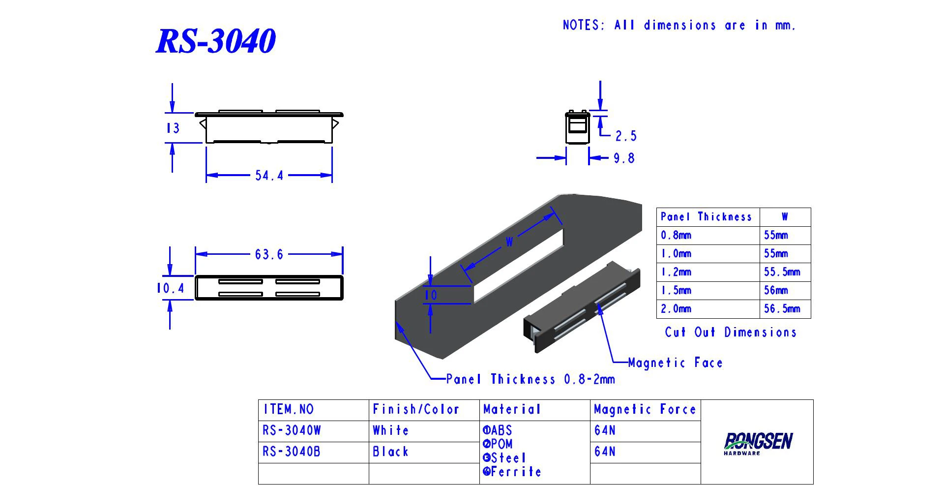 Glass door Magnetic touch catcher,Push open,Cabinet door magnet