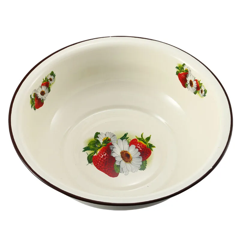 Wholesale Enamel Coating basin with flower for kitchenware