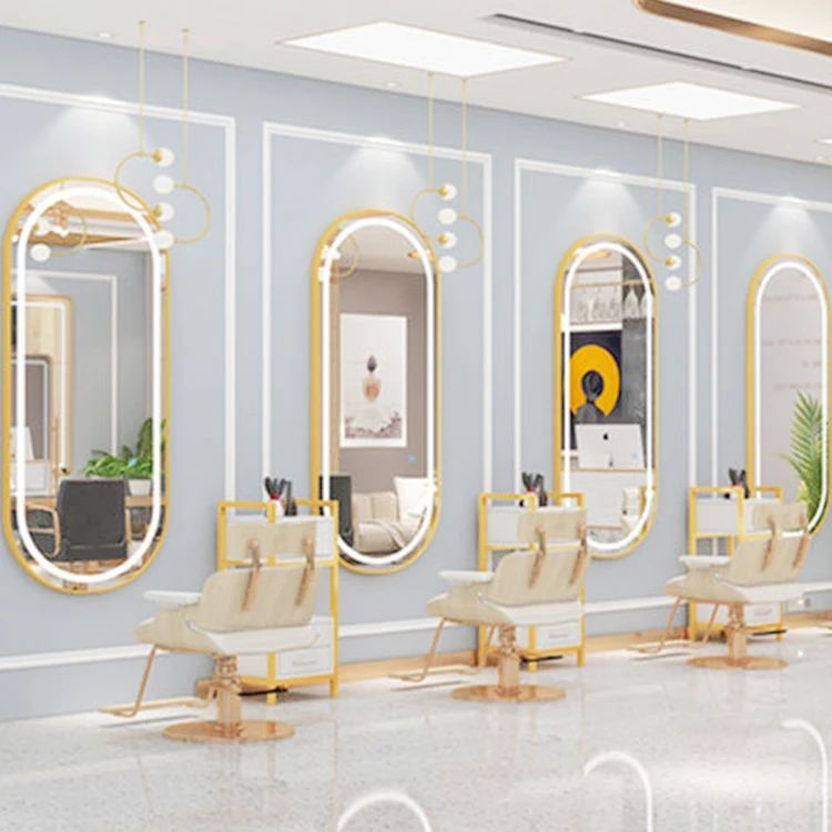 Professional Beauty Hairdressing Station Simple Style Mirror Station Salon Equipment Product Mirror