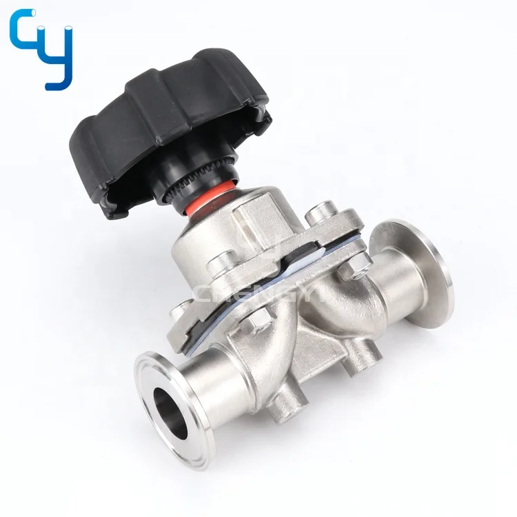 Sanitary stainless steel aspetic diaphragm valve with high temperature handwheel DN25