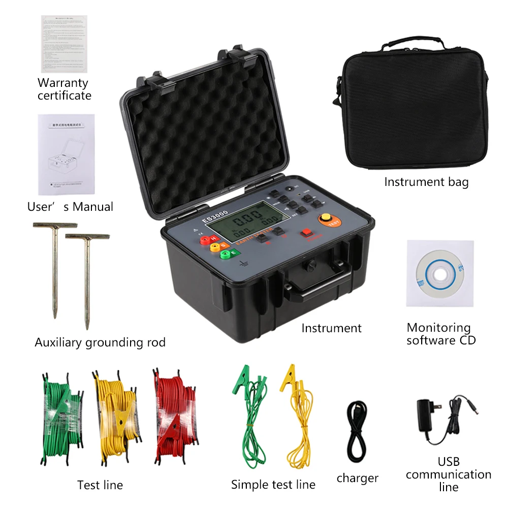 Upgraded version ES3000 online earth resistance tester
