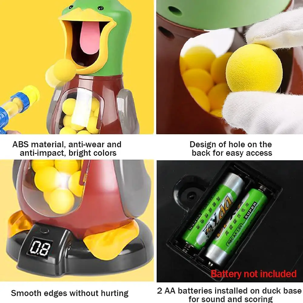 Duck Toys Shooting Games with Soft Foam Balls,Target Practice Toys with LCD Score RecordMultiplayer Interactive Games Toys