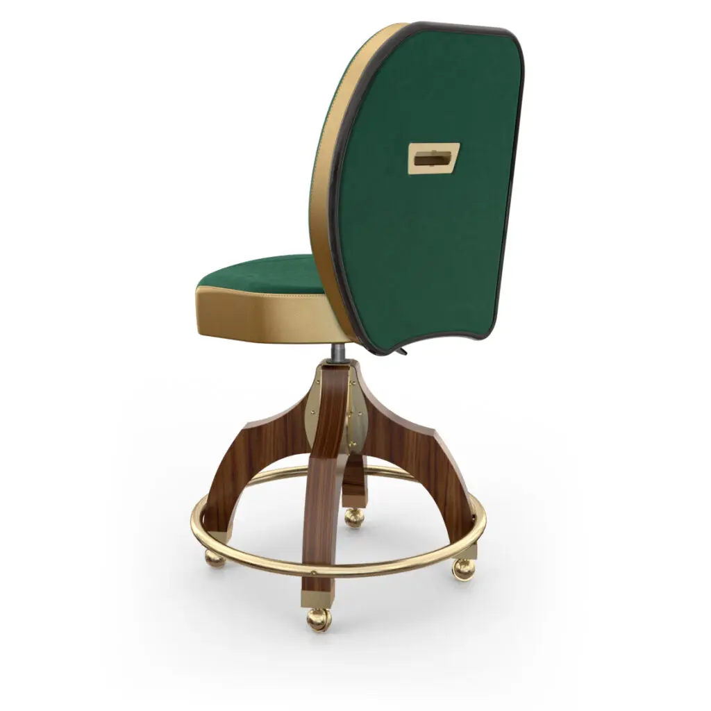 Wood Casino Chair Slot Gaming Bar Chair Poker Table Slot Machine Comfortable Adjustable Metal Base Bar Stool