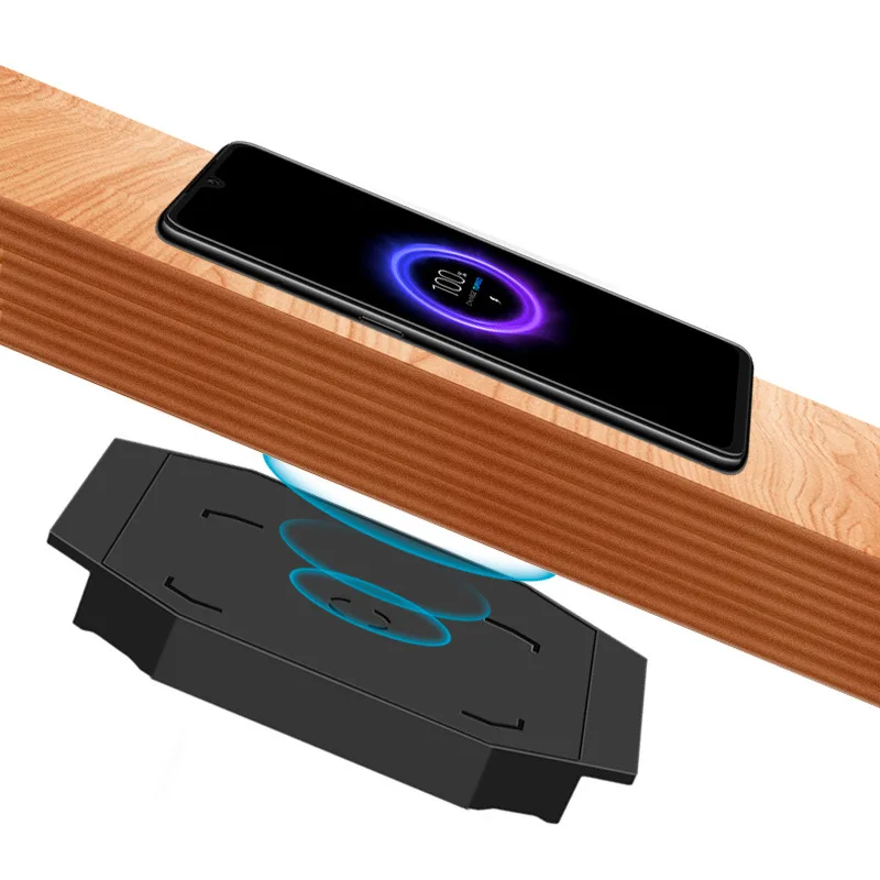 18W Quick Wireless Charger 45Mm Airborne Qi Wireless Phone Charging Station Under Table